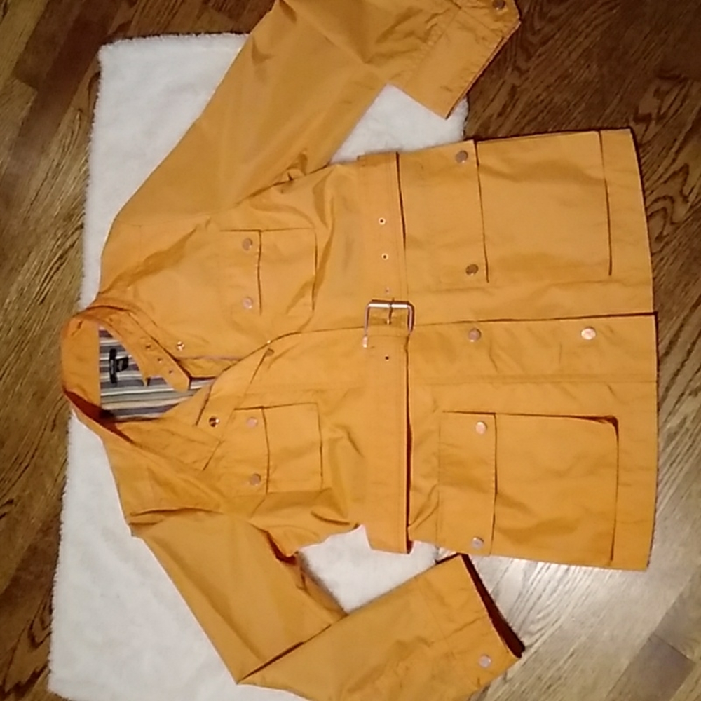 Nautica Orange Nylon Trench Coat